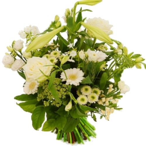 Playful bouquet of white flowers (Fathers Day picking bouquet of white tones)